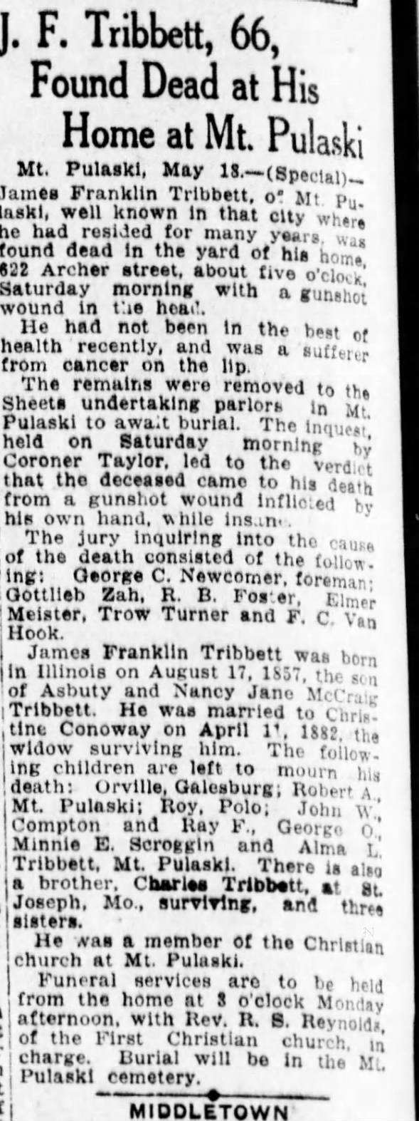 Clipping from The Pantagraph